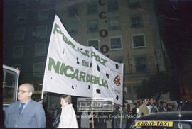 Manifestación en defensa de Nicaragua celebrada en noviembre de 1984