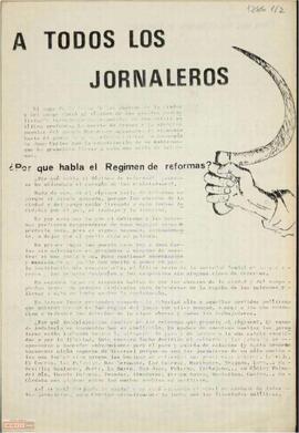 “A todos los jornaleros”. Llamamiento del Comité Regional de Andalucía del PTE para que continúen en la lucha.