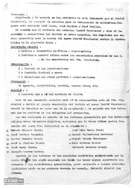 Comunicado sobre el proceso para la designación de candidatos al nuevo Comité Provincial de Sevilla del PCOE.