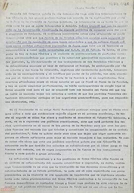 Informe de Eladio García Castro sobre la situación actual y las tareas del PTE