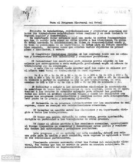 “Para el programa electoral del metal”. Propuestas y calendario de las elecciones de vocales.