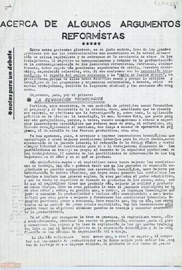 “Acerca de algunos argumentos reformistas”