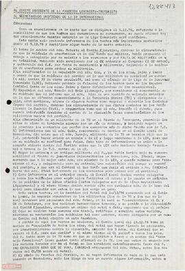 Carta del Comité dirigente de la TO al Comité dirigente de la fracción Leninista-Trotskista y al Secretariado Unificado de la IV Internacional sobre  la expulsión de los miembros de la Tendencia Obreras del Partido