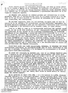 Declaración de un grupo de comunistas sevillanos en la que exponen los motivos de la ruptura con la corriente revisionista del movimiento comunista español.