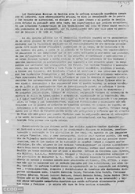 Llamamiento de las Comisiones Obreras de Sevilla para crear comisiones y efectuar protestas en defensa de las reivindicaciones.