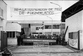 Concentración de los trabajadores en la fábrica Construcciones Metálicas Fernández Palacios – 22