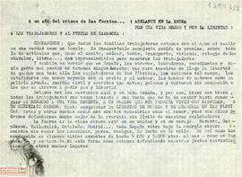 “A un año del crimen de las Fuentes… ¡Adelante en la lucha por una vida mejor y por la libertad!”. Llamamiento del Comité Provincial de Zaragoza del Movimiento Comunista de España a la participación en la jornada de lucha del 11 de diciembre