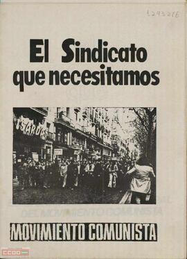 “El Sindicato que necesitamos”. Folleto de Ediciones del Comité Central del Movimiento Comunista