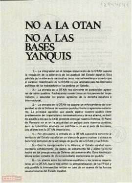 “No a la OTAN. No a las bases yanquis”. Declaración del Moviment Comunista de Catalunya