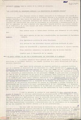 Circular del Comité de Andalucía de la Organización Comunista de España (Bandera Roja) sobre las elecciones al Parlamento Andaluz y la posición del partido