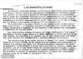 Llamamiento de las Comisiones Obreras de Sevilla por la unidad de acción.