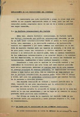 Comunicado sobre la temática de las resoluciones del I Congreso del PTE.
