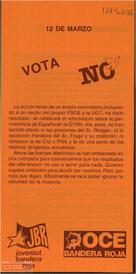 “12 de marzo, vota no”. Tríptico de la OCE (BR) y de la Joventut Bandera Roja