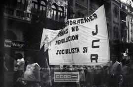 Manifestación en defensa de Nicaragua celebrada en junio de 1983