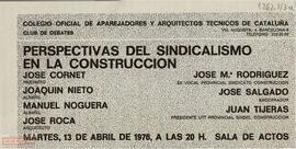 Invitación al debate: “Perspectivas del sindicalismo en la construcción”