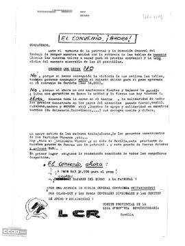 “El convenio ¡Ahora!”. Comité Provincial de Sevilla de la LCR