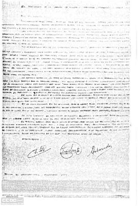Carta de F. Soto, F Acosta y E Saborido al Presidente de la Cámara de Comercio, Industria y Navegación de Cádiz para pedirle que se manifieste públicamente a favor de la anulación de las condenas.