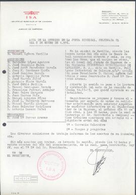 1976 (8 de enero) – Acta de la Junta Sindical