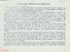 “Miguel Roldan, asesinado por la Guardia Civil”. Declaración del  Comité Provincial de Zaragoza del Movimiento Comunista de España