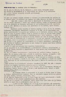 Texto sobre la mujer para la Asamblea Local de Terrassa