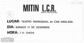 Mitin LCR. Teatro parroquial de Can Anglada. 17 de diciembre.