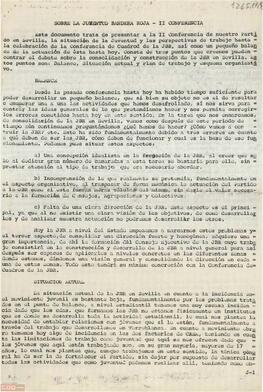 Informe del Responsable de la Juventud Bandera Roja para la II Conferencia Provincial de Sevilla de la [OCE (Bandera Roja)]
