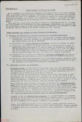 Circular nº 1 sobre la línea general de tareas de la TLT