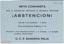 “Mitin comunista. ¡Abstención!”