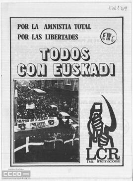 “Por la amnistía total, por las libertades: todos con Euskadi”. Llamamiento del Buró Político de la LCR