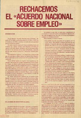 “Rechacemos el Acuerdo Nacional sobre Empleo”