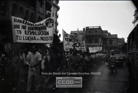 Manifestación en defensa de Nicaragua celebrada en junio de 1983