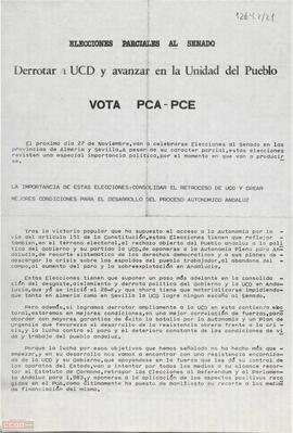 “Derrotar a UCD y avanzar en la unidad del pueblo. Vota PCA-PCE”. Llamamiento del Comité de Andalucía de la OCE (BR) para votar al PCA-PCE